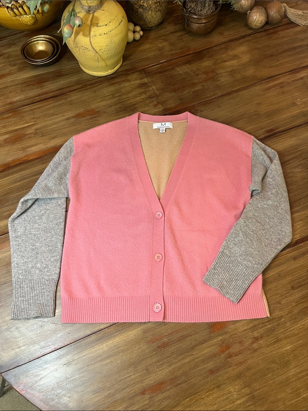 💯% Cashmere Magaschoni NWOT Cardigan Sweater Sz L